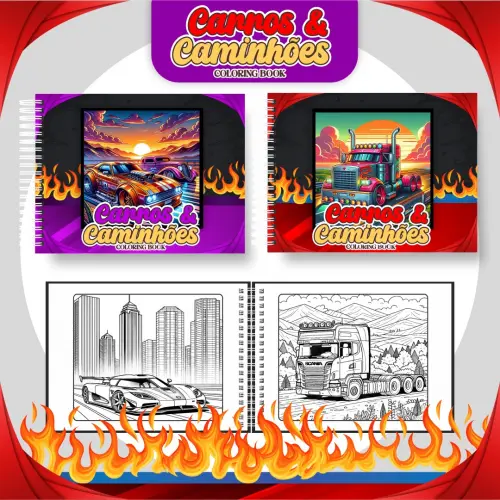 Arquivo Digital Livro de Colorir Carros e Caminhões PDF
