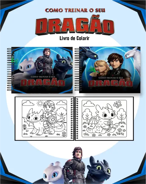 Arquivo Digital Livro de Colorir Como Treinar o Seu Dragão PDF