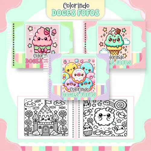 Arquivo Digital Livro de Colorir Doces Fofos - PDF