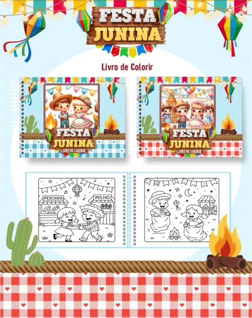 Arquivo Digital Livro de Colorir FESTA JUNINA 01 - PDF