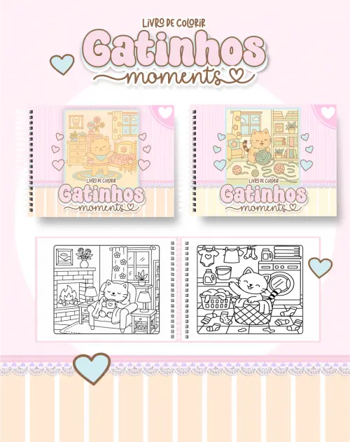Arquivo Digital Livro de Colorir GATINHOS MOMENTS - PDF