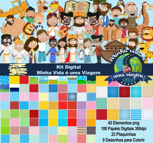 Kit Digital Png Minha Vida é uma Viagem 01
