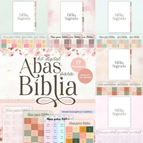 Arquivo Corte Adesivos Tags Abas para Bíblias Católico e Evangélico 02 Studio/pdf/png