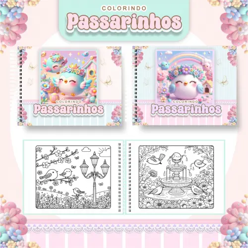 Arquivo Digital Livro de Colorir JARDIM DE PASSARINHOS - PDF