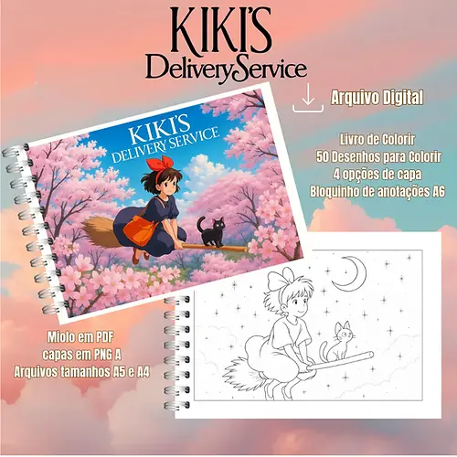 Arquivo Digital Livro de Colorir KIKI'S DELIVERY SERVICE - PDF
