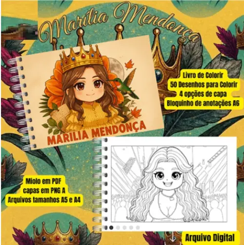 Arquivo Digital Livro de Colorir MARÍLIA MENDONÇA - PDF