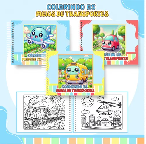 Arquivo Digital Livro de Colorir MEIOS DE TRANSPORTES - PDF