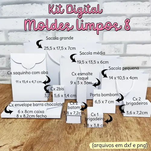 Arquivo de Corte Moldes Limpos 08 PNG/DXF