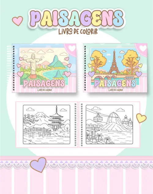 Arquivo Digital Livro de Colorir PAISAGENS - PDF