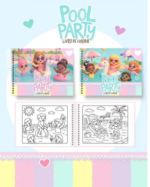 Arquivo Digital Livro de Colorir POOL PARTY - PDF