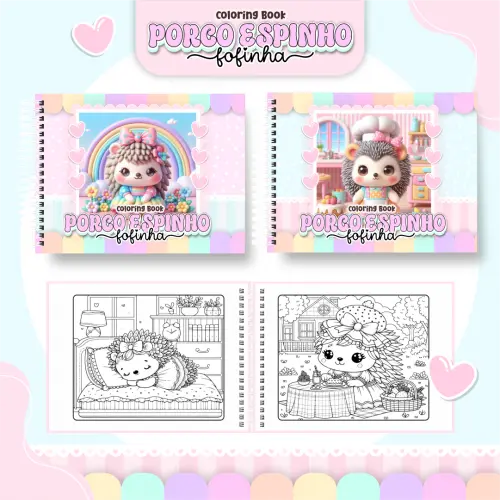 Arquivo Digital Livro de Colorir PORCO ESPINHO FOFINHA - PDF