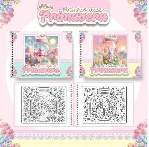 Arquivo Digital Livro de Colorir POTINHOS DE PRIMAVERA - PDF