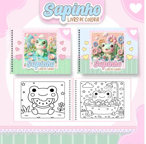 Arquivo Digital Livro de Colorir SAPINHO KAWAII - PDF
