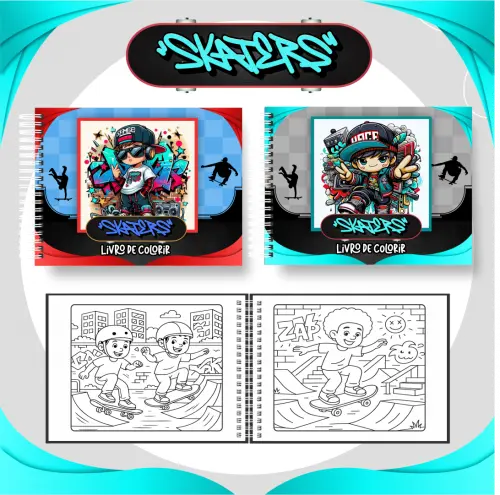 Arquivo Digital Livro de Colorir SKATERS - PDF