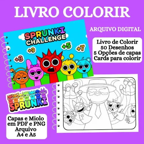 Arquivo Digital Livro de Colorir SPRUNKI - PDF