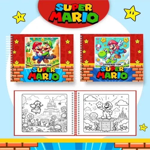 Arquivo Digital Livro de Colorir SUPER MÁRIO 01 - PDF