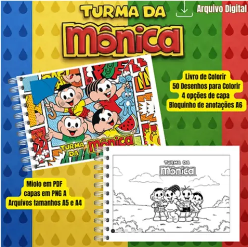 Arquivo Digital Livro de Colorir TURMA DA MÔNICA - PDF