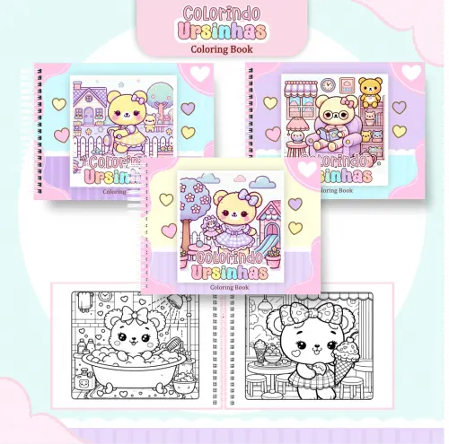 Arquivo Digital Livro de Colorir URSINHOS KAWAII - PDF