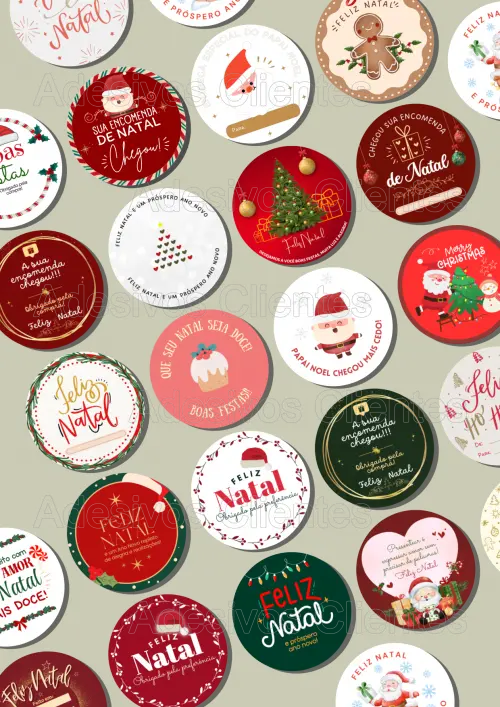 Arquivo Corte Adesivos Natal PDF/PNG