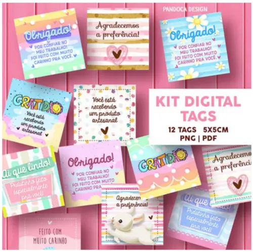 Arquivo Corte KIT TAGS - PDF/PNG