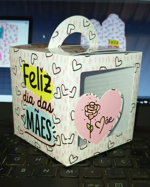 Arquivo de Corte Caixa Bolo de Pote 04 Dia das Mães - STUDIO/PDF