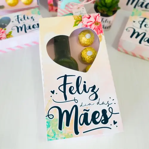 Arquivo de Corte Caixa Mini Vinho e 5 Doces Dia das Mães - STUDIO/PDF