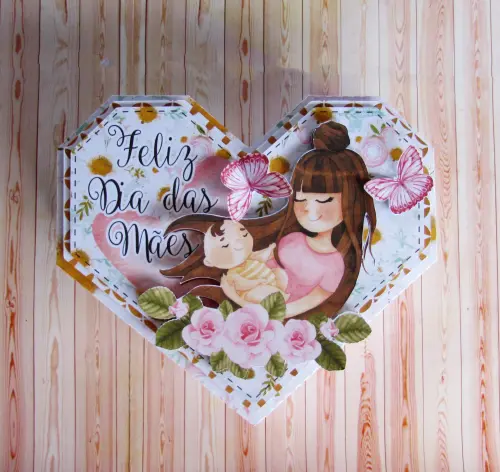 Arquivo de Corte Caixa Coração 8 Doces 01 Dia das Mães - STUDI