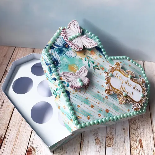 Arquivo de Corte Caixa Coração 8 Doces 04 Dia das Mães - STUDIO/PDF