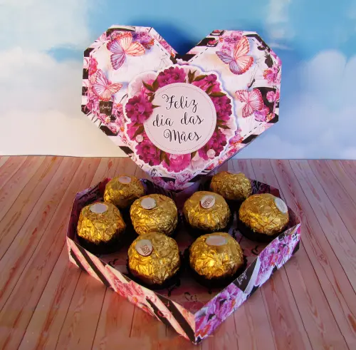 Arquivo de Corte Caixa Coração 8 Doces 05 Dia das Mães - STUDIO/PDF