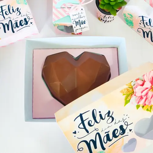 Arquivo de Corte Caixa Coração Lapidado 500g 02 Dia das Mães -