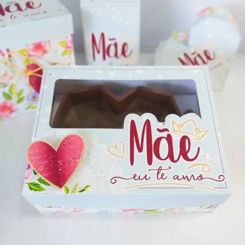 Arquivo de Corte Caixa Coração Lapidado 500g 03 Dia das Mães - STUDIO/PDF