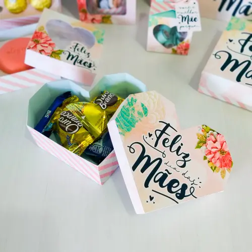 Arquivo de Corte Caixa Coração Doces 02 Dia das Mães - STUDIO/PDF