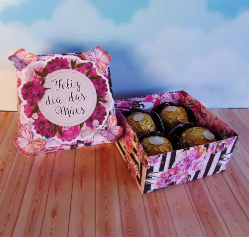 Arquivo de Corte Caixa 4 Doces 16 Dia das Mães - STUDIO/PDF