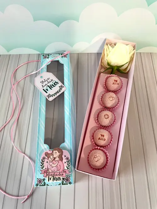 Arquivo de Corte Caixa 5 Doces Rosa 01 Dia das Mães - STUDIO/PDF