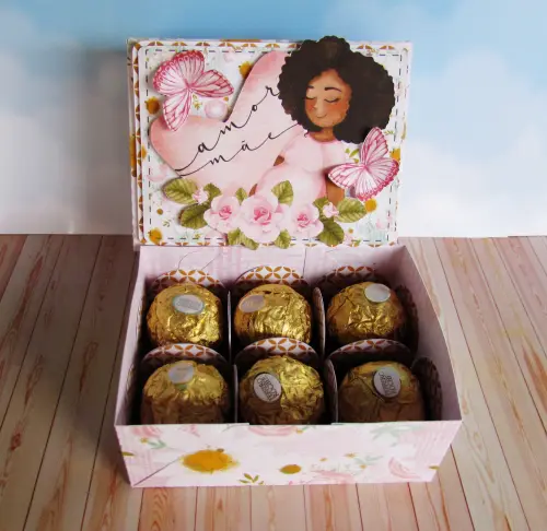 Arquivo de Corte Caixa 6 Doces 01 Dia das Mães - STUDIO/PDF