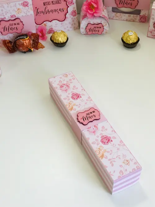 Arquivo de Corte Caixa 5 Doces Rosa 06 Dia das Mães - STUDIO/PDF