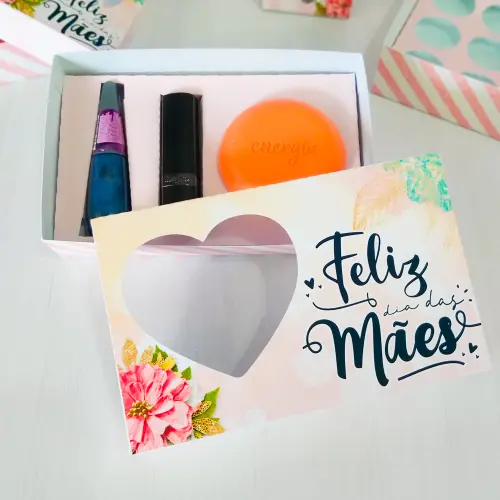 Arquivo de Corte Caixa Sabonete, Esmalte e Batom - Dia das Mães - STUDIO/PDF