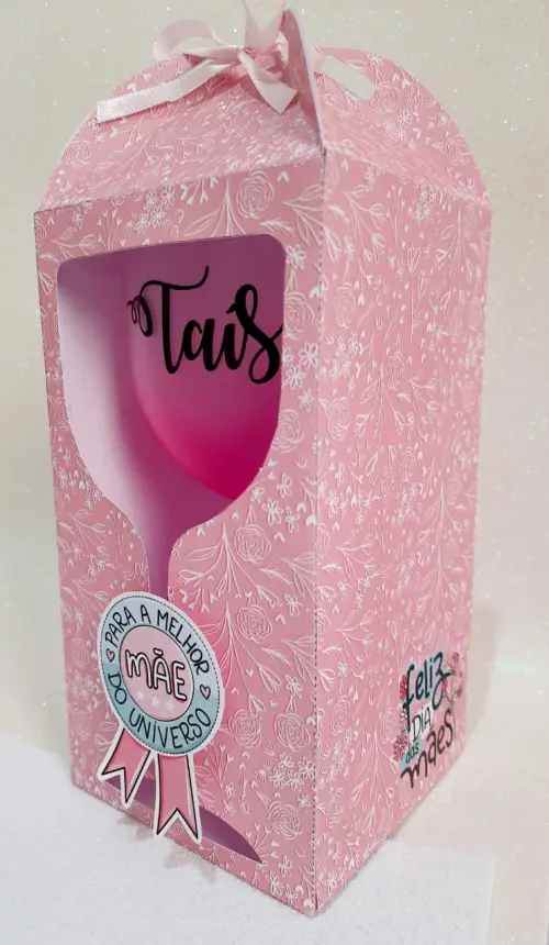Arquivo de Corte Caixa Taça de Gin 01 Dia das Mães - STUDIO/PDF