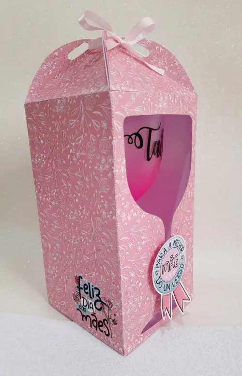 Arquivo de Corte Caixa Taça de Gin 01 Dia das Mães - STUDIO/PDF