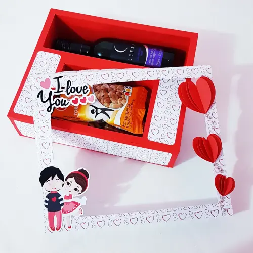 Arquivo de Corte Caixa Bebida Mini Vinho 03 - Dia dos Namorados - Studio/PDF