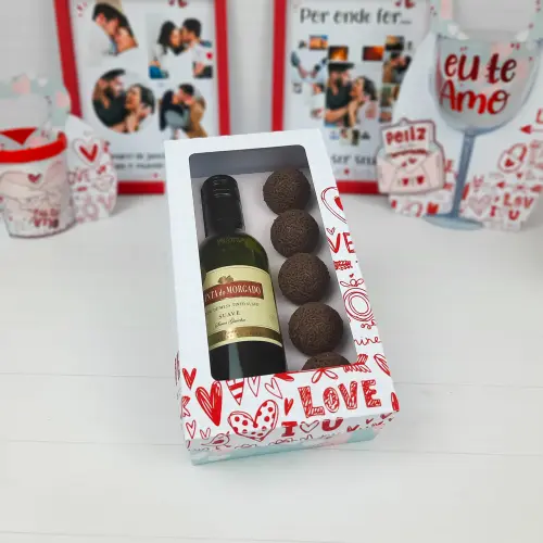 Arquivo de Corte Caixa Bebida Mini Vinho 04 - Dia dos Namorados -