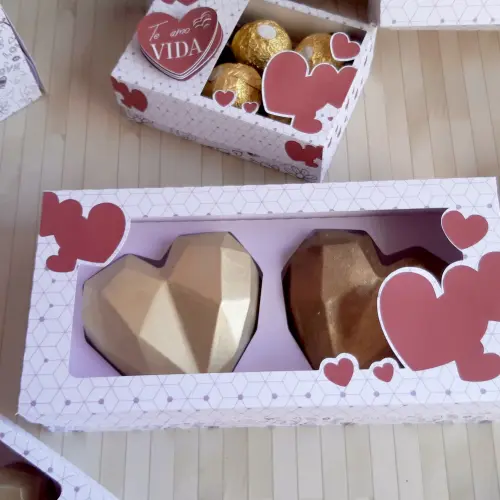 Arquivo de Corte Caixa 1 Coração e 6 Doces 01 - Dia dos Namorad