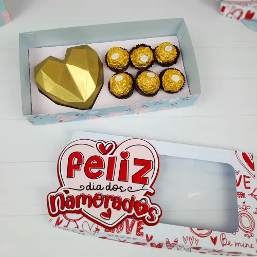 Arquivo de Corte Caixa 1 Coração Lapidado e 6 Doces 03 - Dia dos Namorados - Studio/PDF