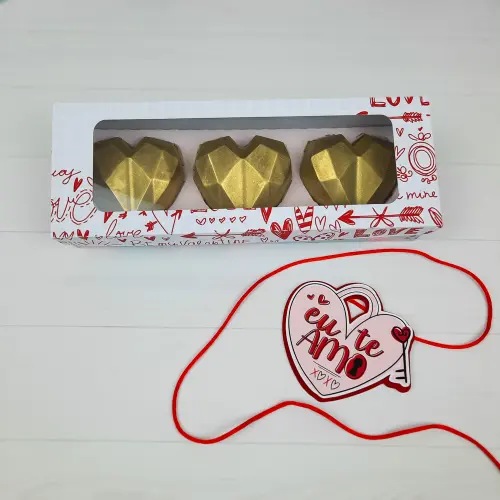 Arquivo de Corte Caixa 3 Corações Lapidados 07 - 65g - Dia dos 