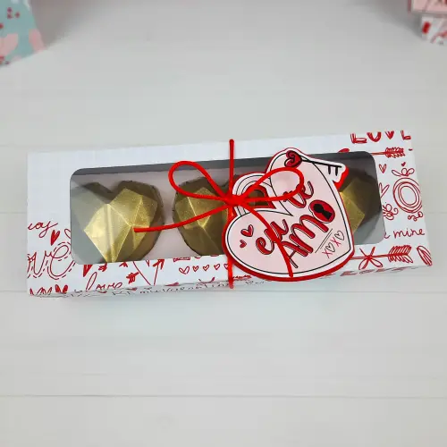Arquivo de Corte Caixa 3 Corações Lapidados 07 - 65g - Dia dos 