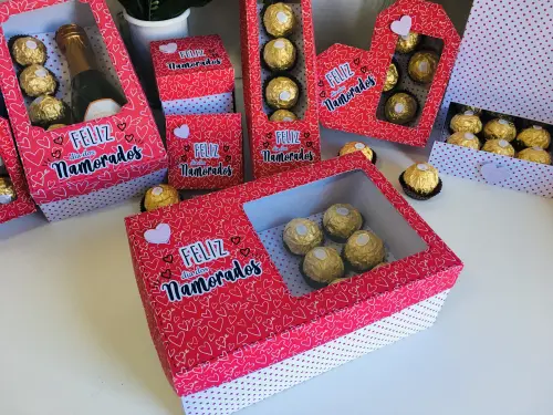 Arquivo de Corte Caixa Coração 15 - colher 200g e 6 doces - Dia dos Namorados - Studio/PDF