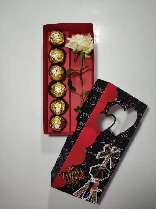 Arquivo de Corte Caixa 6 Doces 06 Rosa - Dia dos Namorados - Studio/PDF