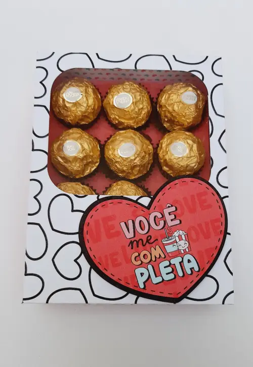 Arquivo de Corte Caixa 12 Doces 09 - Dia dos Namorados - Studio/PNG