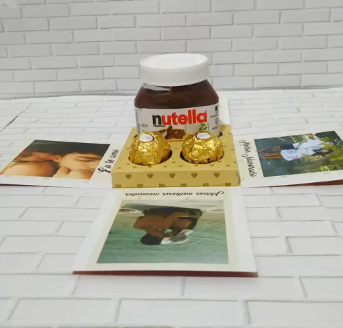 Arquivo de Corte Caixa Explosão 2 Doces e Nutella 01 - Dia dos N