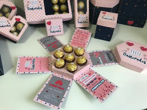 Arquivo de Corte Caixa Explosão 7 Doces 03 - Dia dos Namorados - Studio/PDF
